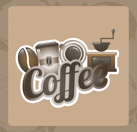coffee design over beige background vector illustration のイラスト素材