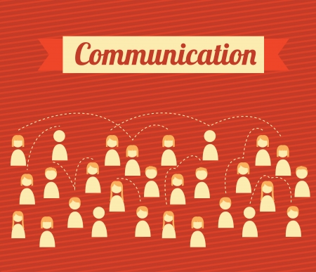 communication design over lineal  background vector illustration のイラスト素材