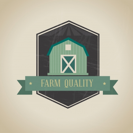 farm fresh label over beige background vector illustrationのイラスト素材