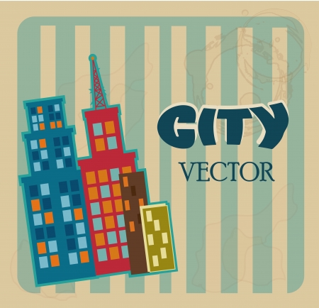 city design over lineal background vector illustration のイラスト素材