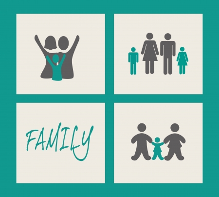 family design over blue   background vector illustration  のイラスト素材