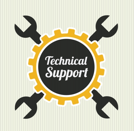 technical support over  background vector illustration のイラスト素材