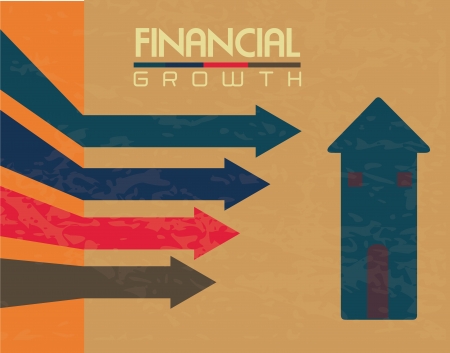 financial growth over pattern  background vector illustration のイラスト素材