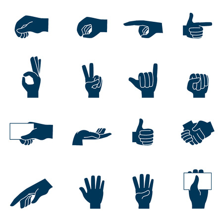 hands gesture over white  background vector illustrationのイラスト素材
