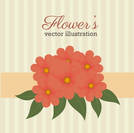 flowers design over lineal background vector illustration のイラスト素材