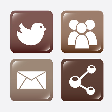 social media over white background vector illustration のイラスト素材