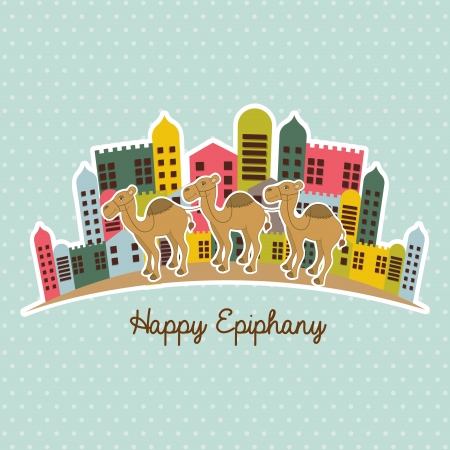 happy ephipany over dotted  background vector illustrationのイラスト素材