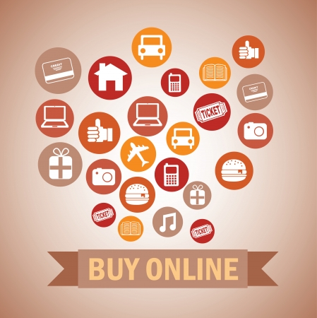 ecommerce design over pink  background vector illustration  のイラスト素材