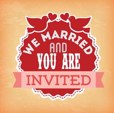 wedding design over pink background vector illustrationのイラスト素材