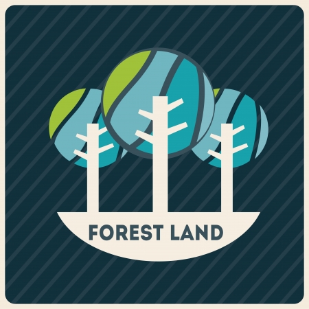 forest design over  lineal background vector illustrationのイラスト素材