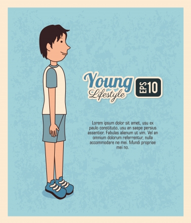 young design over blue background vector illustrationのイラスト素材