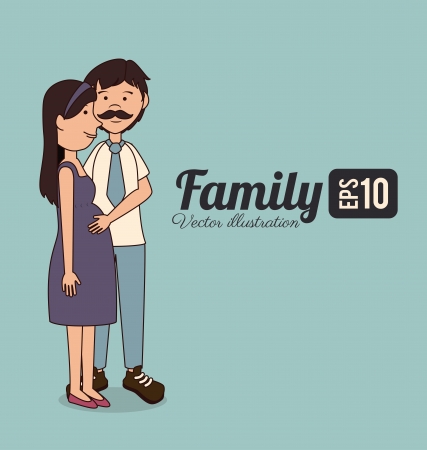 family design over blue background vector illustration  のイラスト素材