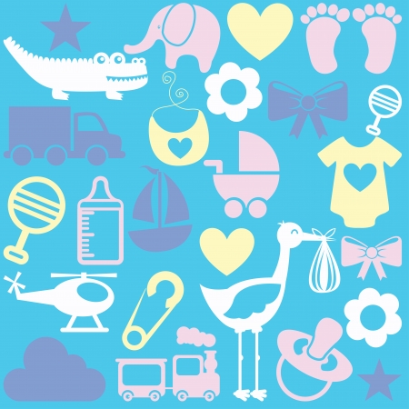 baby design over blue illustrationのイラスト素材