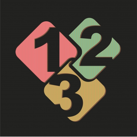 numbers design over black background vector illustrationのイラスト素材