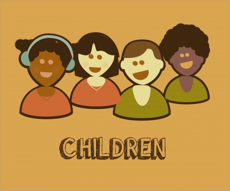 Children design over cream background vector illustrationのイラスト素材