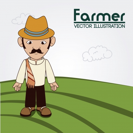 farm fresh label over field  background vector illustrationのイラスト素材