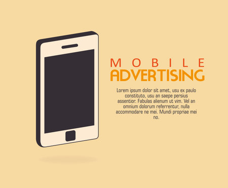 mobile advertising over pink  background vector illustrationのイラスト素材