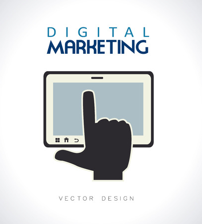 digital marketing over gray background vector illustrationのイラスト素材
