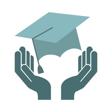 graduation design over white  background vector illustrationのイラスト素材