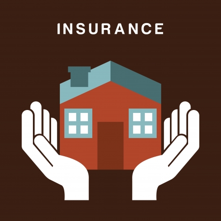 insurance design over brown background vector illustrationのイラスト素材