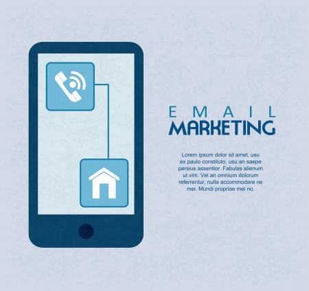 email marketing over blue bacground vector illustrationのイラスト素材