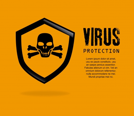 security system over orange background vector illustrationのイラスト素材