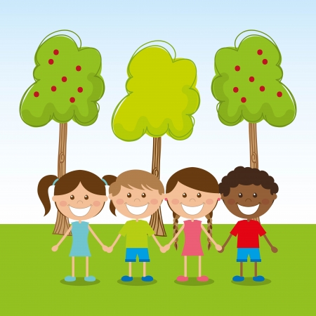 kids design over sky background vector illustrationのイラスト素材
