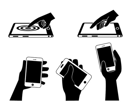 mobile advertising over white background vector illustrationのイラスト素材