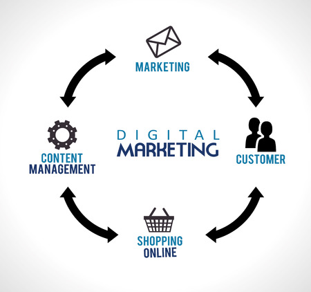 digital marketing over gray background vector illustrationのイラスト素材