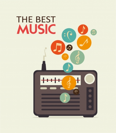 The music icon over white  background vector illustrationのイラスト素材