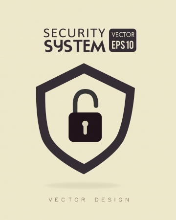 security system over beige background vector illustrationのイラスト素材