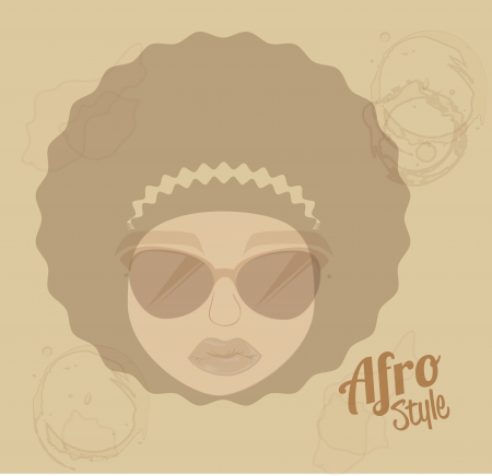afro style design over beige background vector illustration のイラスト素材