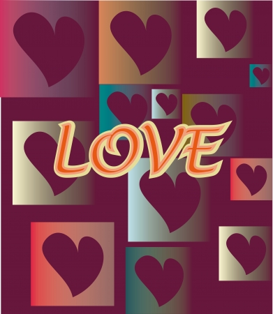 love design over  purple background vector illustration  のイラスト素材