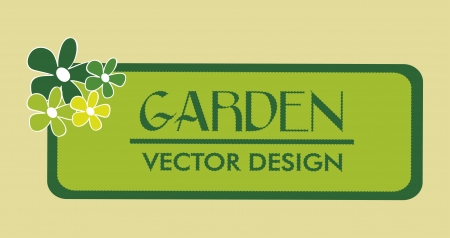 garden design over beige background vector illustration  のイラスト素材