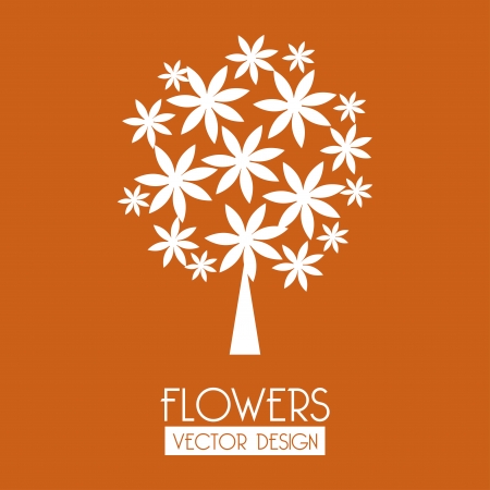 flowers design over orange background vector illustration  のイラスト素材