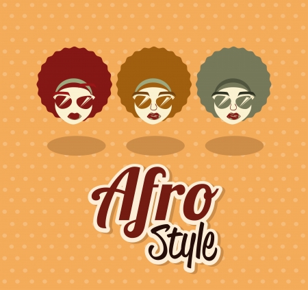 afro style design over pink   background vector illustration のイラスト素材
