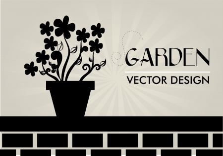 garden design over gray  background vector illustration  のイラスト素材