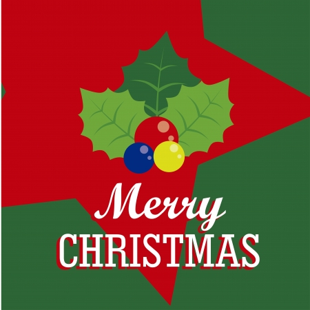 christmas design over green and red   background vector illustrationのイラスト素材