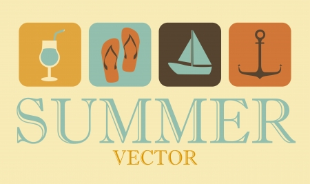 summer design over  pink background vector illustration    のイラスト素材