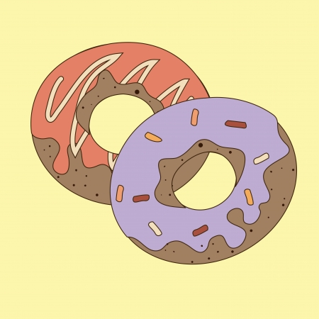 donuts design over  cream background illustration のイラスト素材
