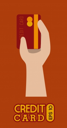 credit card over orange background illustration  のイラスト素材