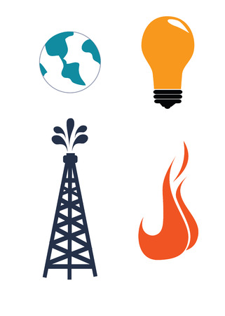 oil industry over white   background illustrationのイラスト素材