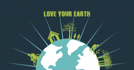 eco design over blue  background vector illustration のイラスト素材