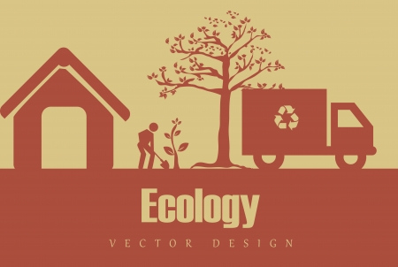 eco design over pink  background illustration のイラスト素材