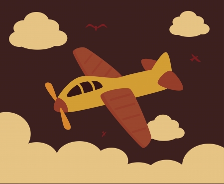 airplane design over sky background illustration のイラスト素材