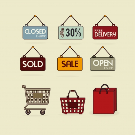 commerce design over beige background vector illustrationのイラスト素材