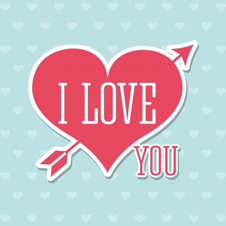 love design over pattern   background vector illustration  のイラスト素材