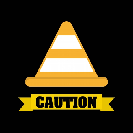 caution design over black background vector illustration のイラスト素材