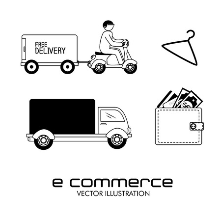 ecommerce design over white  background. vector illustrationのイラスト素材