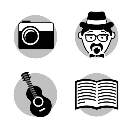 hipster design over white  background vector  illustration  のイラスト素材